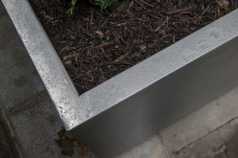 304-Grade stainless steel planters for the public realm