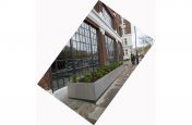 Over 8m stainless steel planter outside London offices