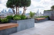 Terrace planters with integrated benching