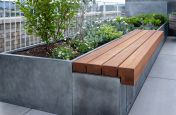 Hardwood iroko seating planters