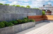 Roof terrace garden planters with seating