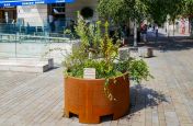 Custom sized weathered corten planter