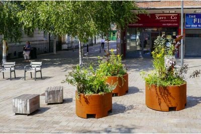 Community planting project in Brentford Market Square