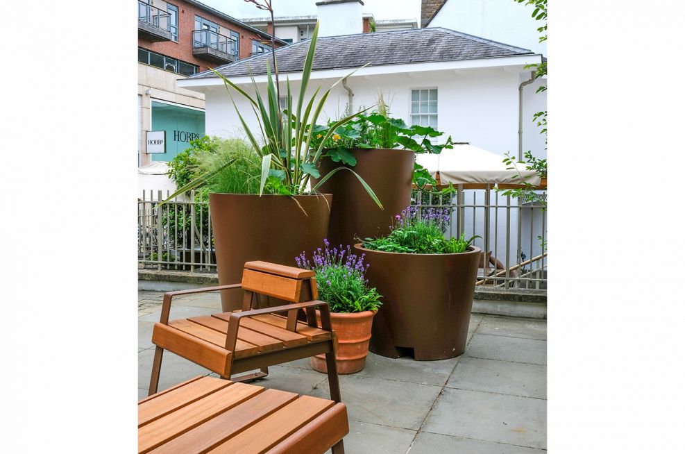 Large movable planters for public space