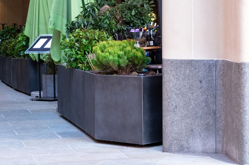 Planters for outdoor seating area