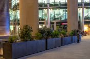 Movable planters for public hospitality spaces