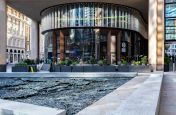 Movable planters at Bloomberg ground floor