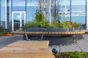 Rooftop terrace garden planter and seating