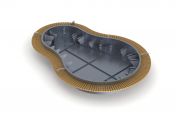 CAD model for curved planter and seating