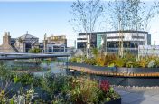 Planters and benches for corporate spaces