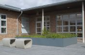 External planting and seating in the Autism Day Care courtyard