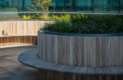 Commercial Curved Bench Planter