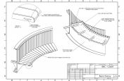 Metal and Timber Bench CAD Design