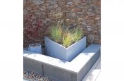 Steel Triangular Planters With White Aluminium Finish