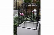 Planters with birdcage covering
