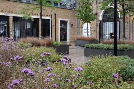 Large scale hard landscaping and planters