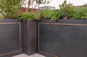 Pewter finished custom metal planters