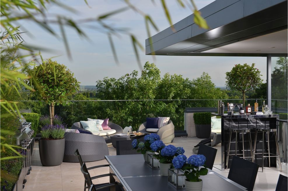 FRC  RAL 7016 Planters in Wimbledon Hill