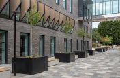 Large metal tree planters for Birmingham University