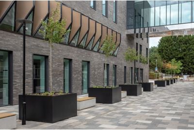 Large metal tree planters for Birmingham University