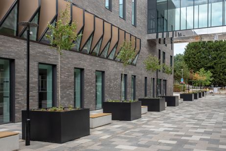 Large metal tree planters for Birmingham University