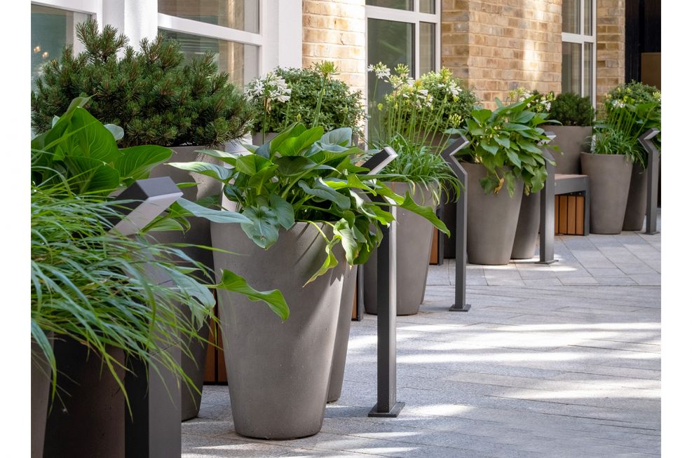 Mid-grey conical planters