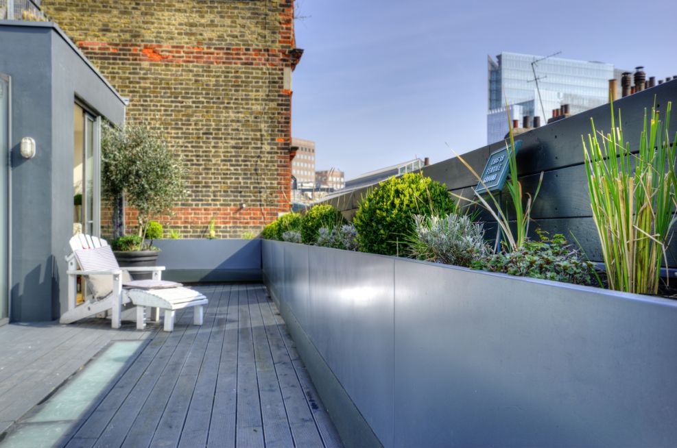 Bespoke Steel Planters at Borough Market Apartments