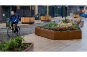 Corten steel multi-section planter bed