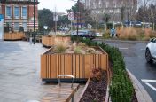 Timber & steel public planters