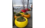 Bright coloured arge planters