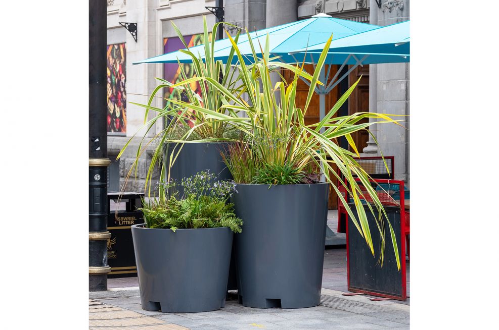Matching planters for public spaces