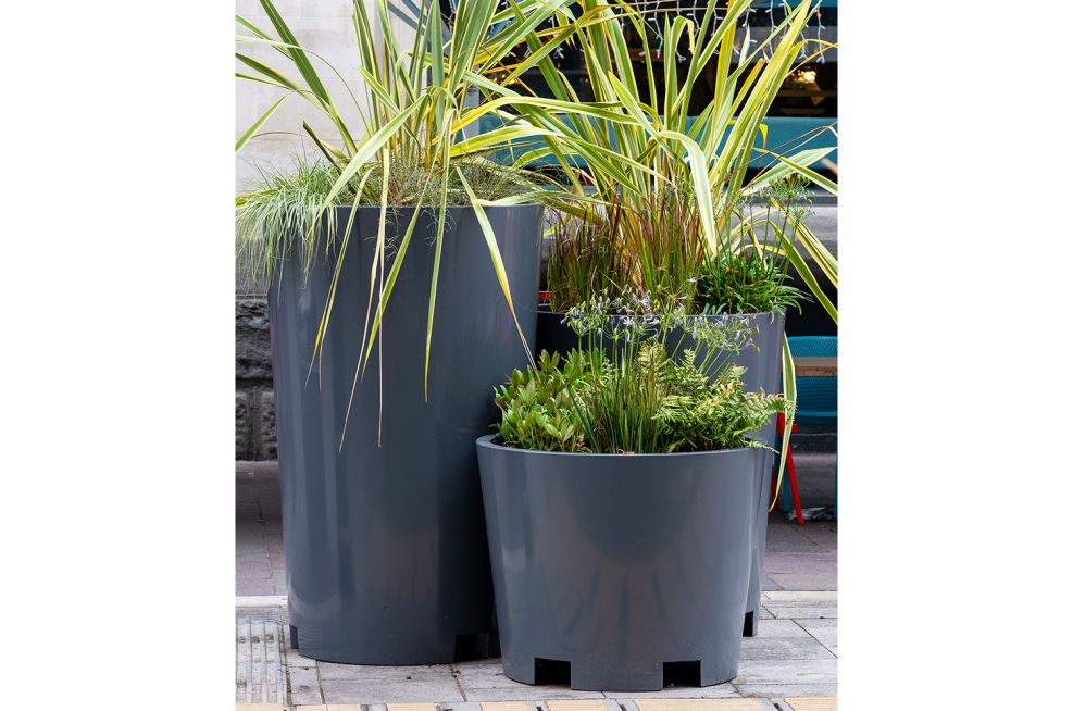 Very large movable street planters