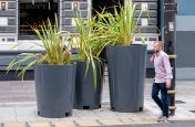 Large steel street planters