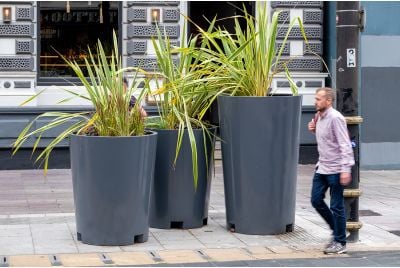 Large steel street planters