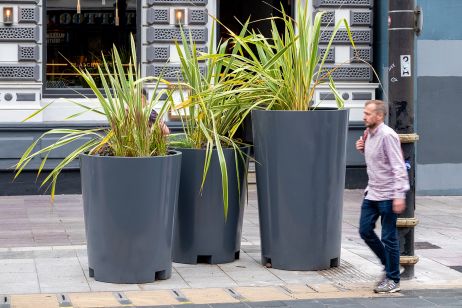 Large steel street planters