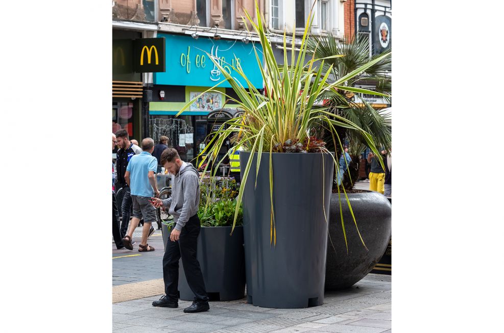 Large conical high-street planters