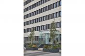 600mm Powder Coated Steel Planters at Centre Point, London