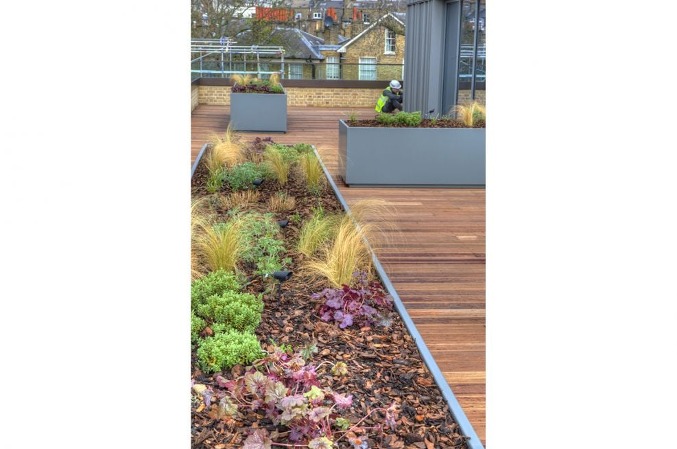 75 Linear Metres Of Stainless Steel Planters Supplied By IOTA