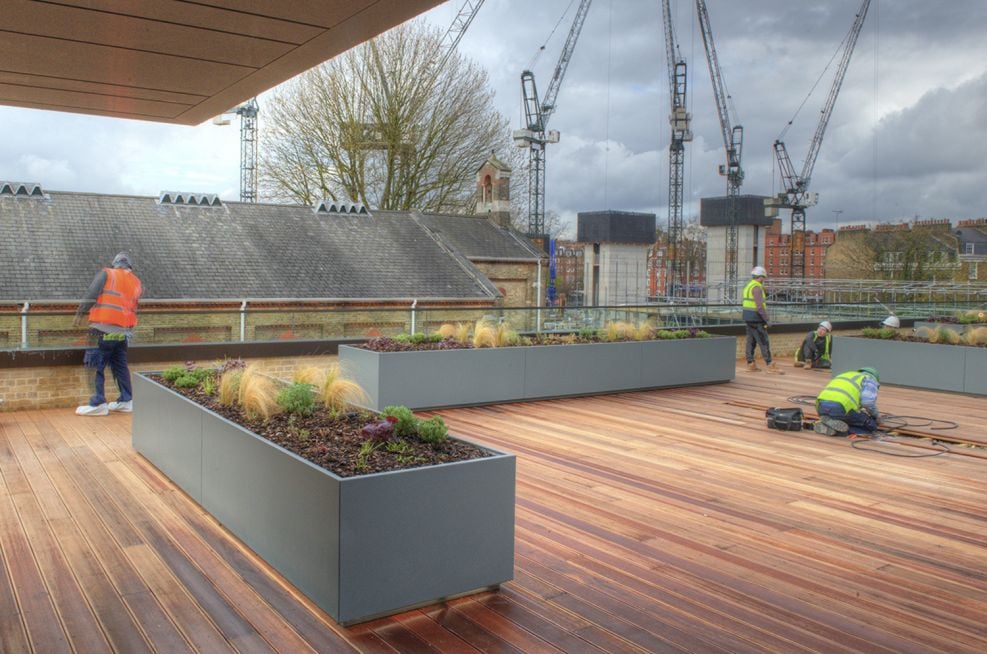 Sepia Brown and Mouse Grey Stainless Steel Planters