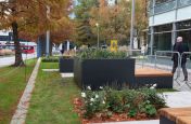 Planters with benches for public spaces