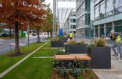 Planters and benching for public realm