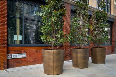 Bartholomew Close bronze tree planters