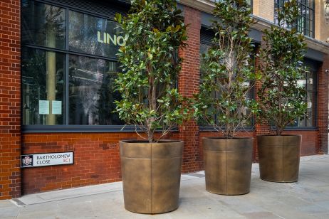 Bartholomew Close bronze tree planters