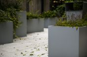 Polyester powder coated steel planters