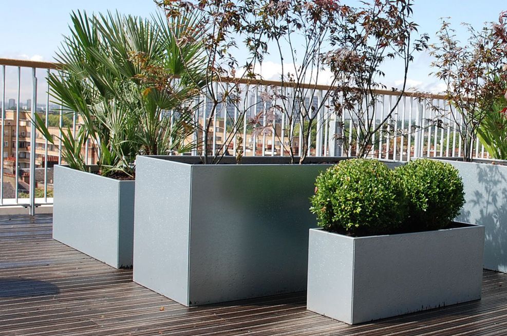 Steel Planters With a Galvanised Finish