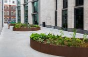 Corten open street planter