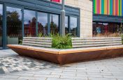 Bespoke corten steel benching planter