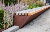 Custom corten steel bench seat