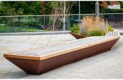 Bespoke corten bench seating for public realm
