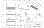 Metal street planter with seating CAD